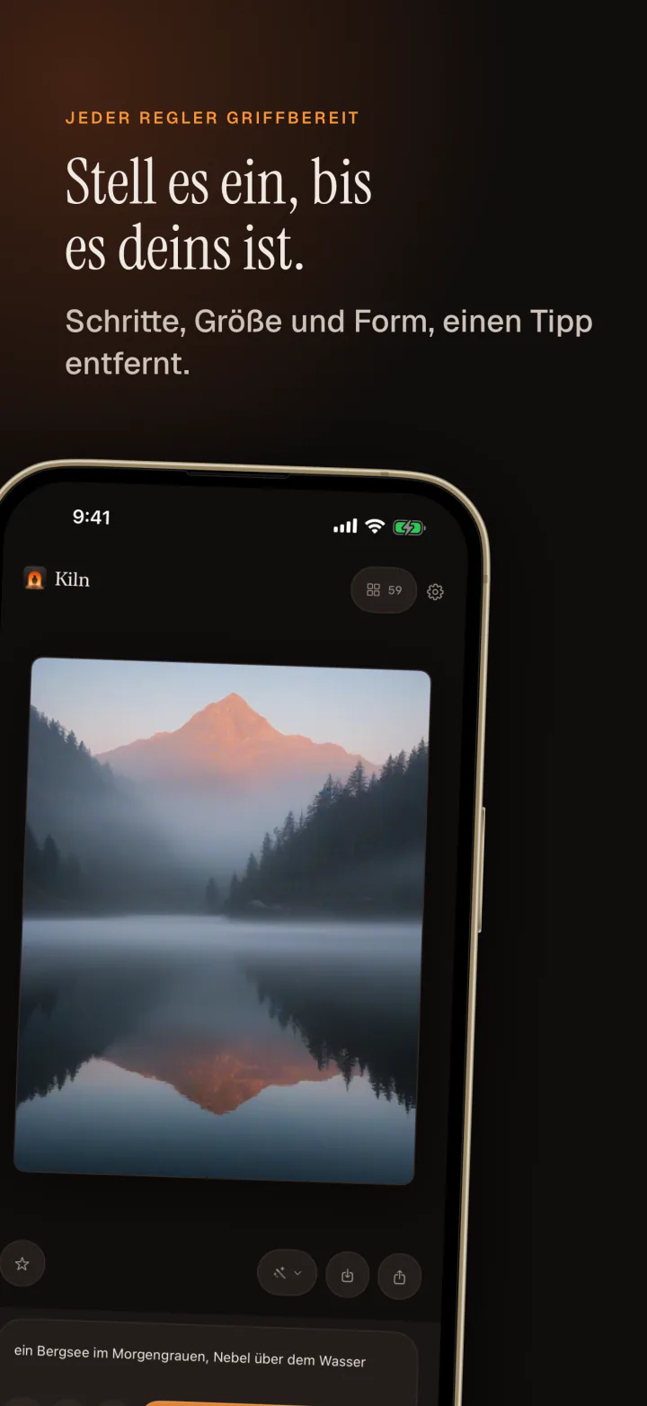 Kiln auf dem iPhone: Schritte, Größe und Form eines Bildes einstellen