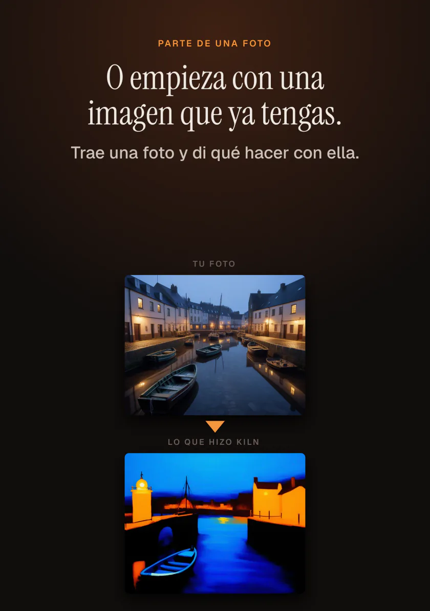 Kiln en iPhone Duo partiendo de una foto para crear una imagen nueva