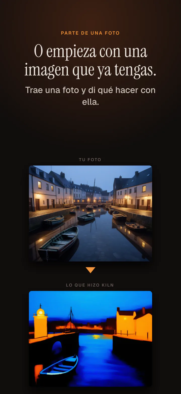 Kiln en el iPhone: empezar con una foto propia y convertirla en una imagen nueva