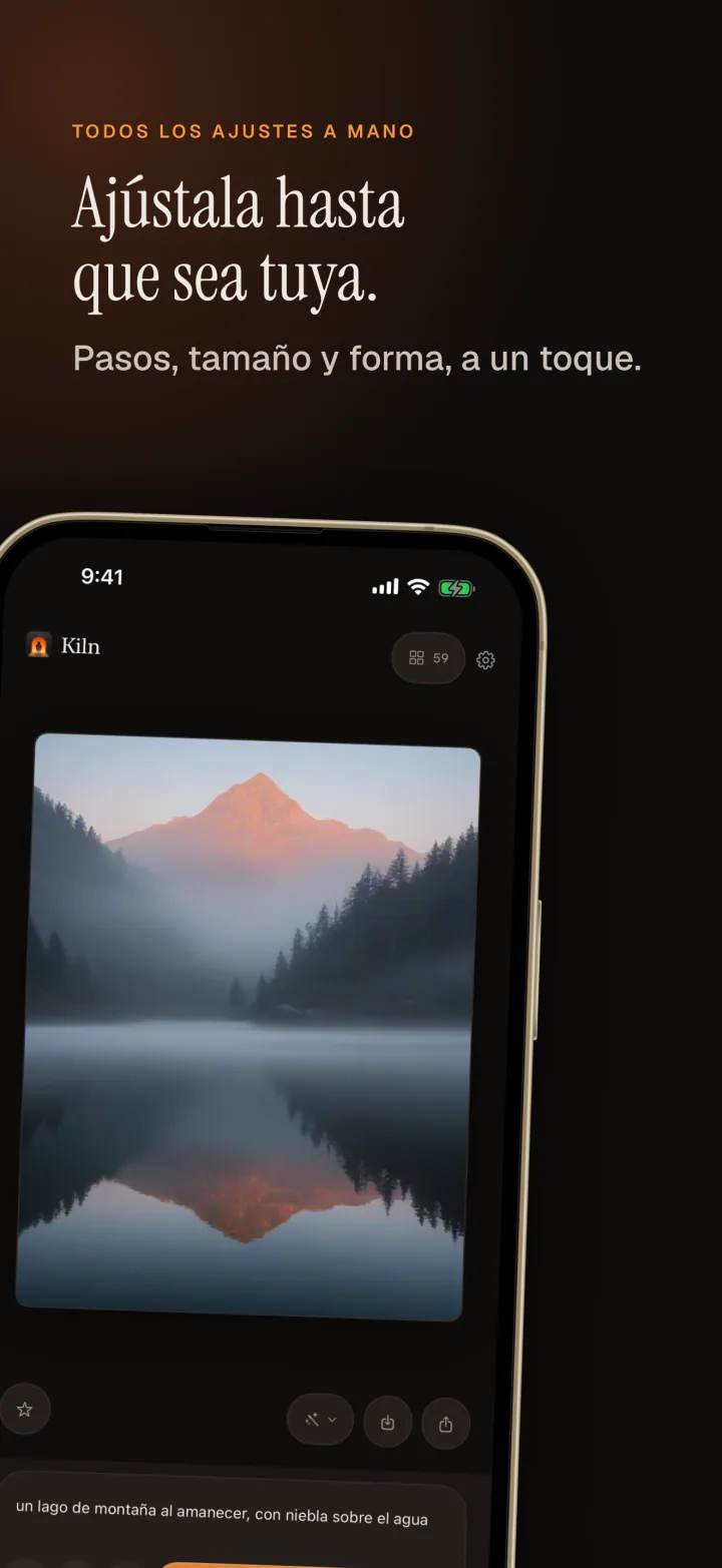Kiln en el iPhone: ajustar los pasos, el tamaño y la forma de una imagen