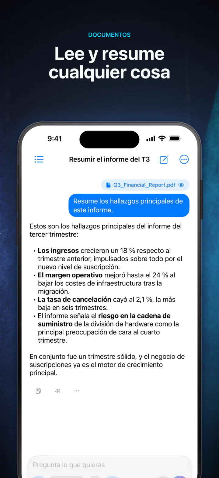 Análisis privado de un documento PDF en el dispositivo con LocalMind AI