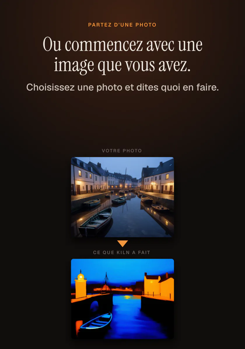 Kiln sur iPhone Duo part d’une photo pour en faire une nouvelle image