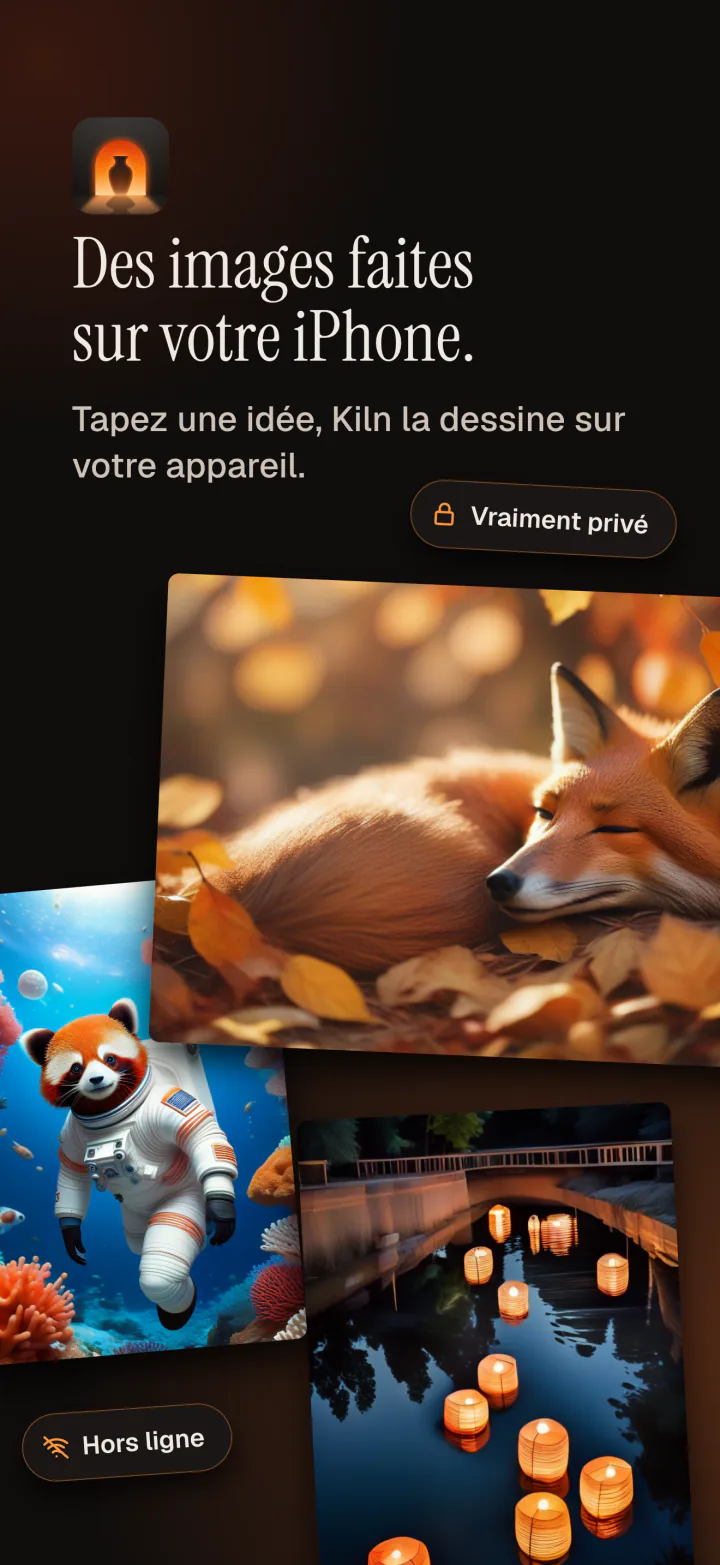 Kiln sur iPhone : des images faites sur cet iPhone, en privé et hors ligne