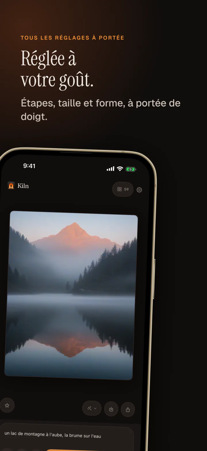 Kiln sur iPhone : régler les étapes, la taille et la forme d’une image