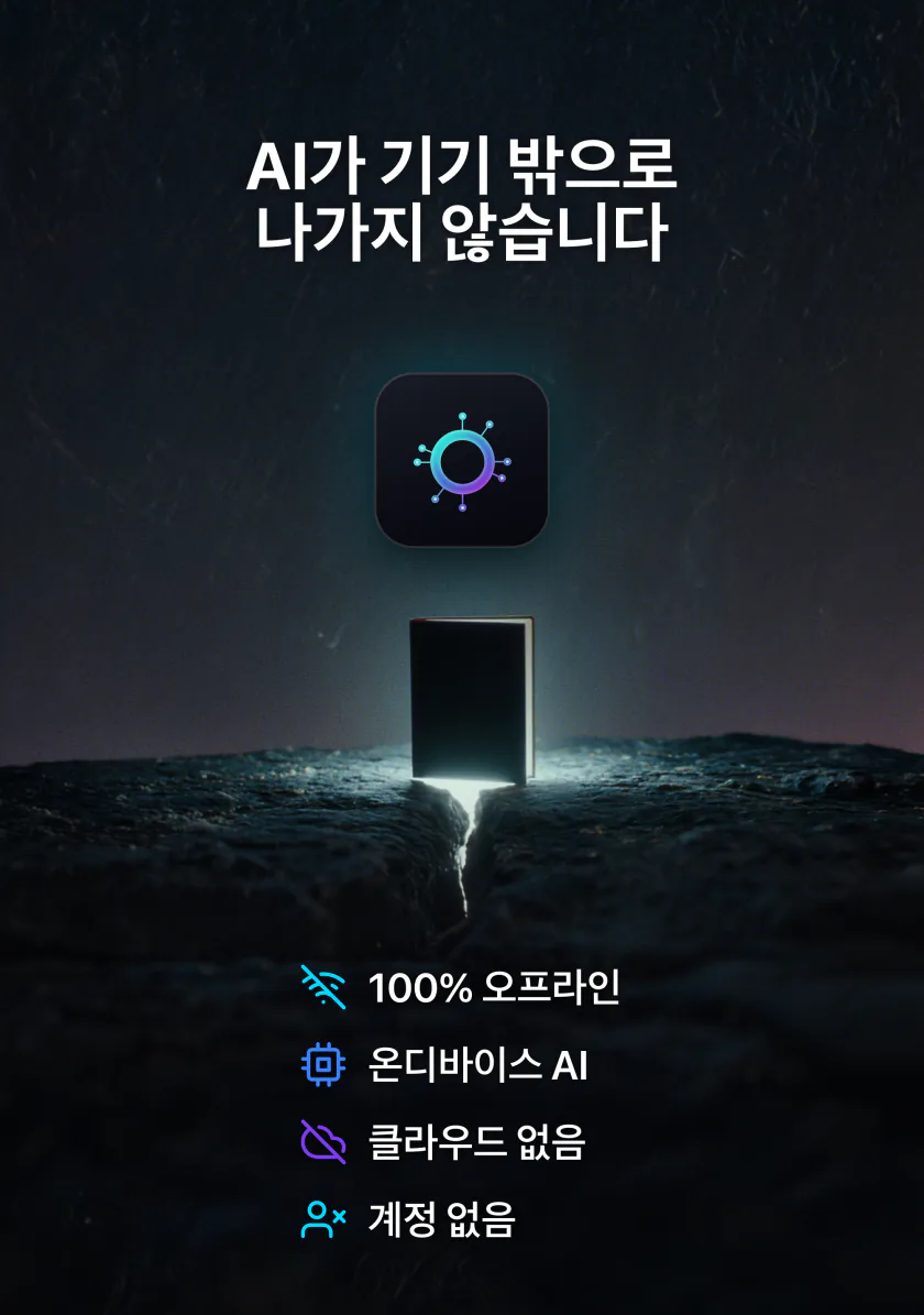 펼친 iPhone Duo의 LocalMind AI: 기기 밖으로 나가지 않는 AI