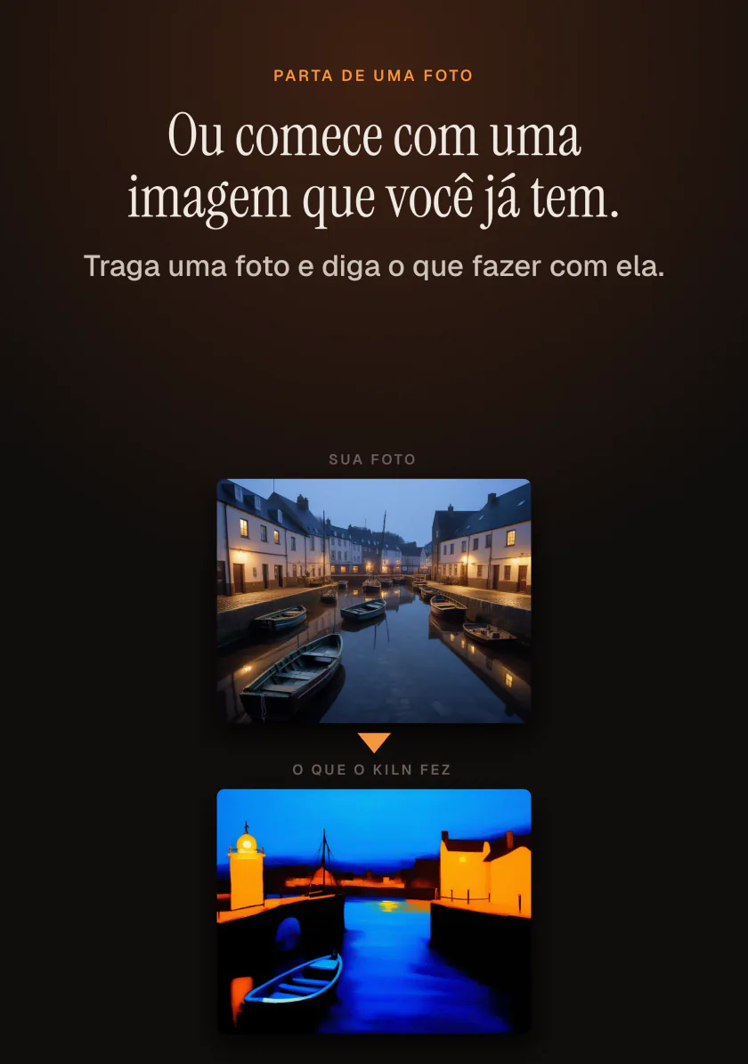 O Kiln no iPhone Duo partindo de uma foto para criar uma imagem nova